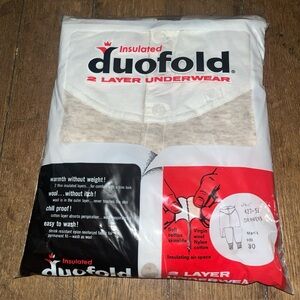 Vintage Duofold Men's Thermal Underwear Pants Base Layer Tan Brown White Sz 30